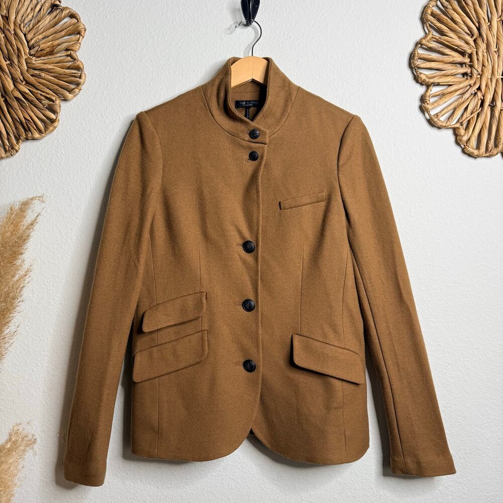 Rag & Bone Slade Wool Blazer 100% wool tailored Japanese Wool jacket Camel - Picture 12 of 13